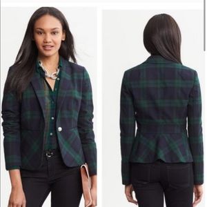 Banana republic plaid blazer size 4
